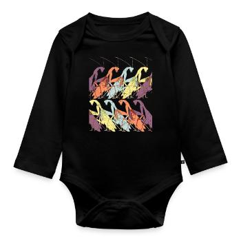 Praying Mantis Insect - Organic Longsleeve Baby Bodysuit - black - Front
