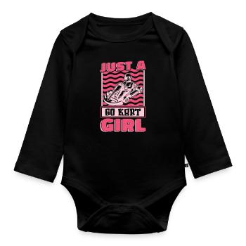 Go Kart Karting Kart Driver - Organic Longsleeve Baby Bodysuit - black - Front