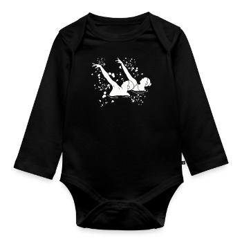 Artistic Swim Team Synchronschwimmen - Baby Bio-Langarm-Body - Schwarz - Vorne