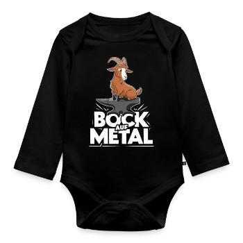 Bock auf Metal - Baby Bio-Langarm-Body - Schwarz - Vorne