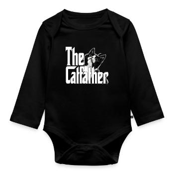 Cat Father The Catfather Crazy Cat Dad Dad - Organic Longsleeve Baby Bodysuit - black - Front