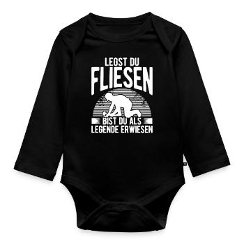 Master Tiler Crafts Slab Layer - Organic Longsleeve Baby Bodysuit - black - Front