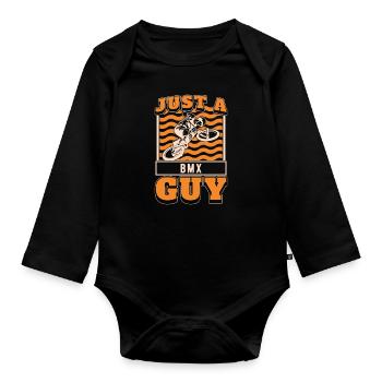 Bmx Bmx Biker Just A Bmx Guy - Organic Longsleeve Baby Bodysuit - black - Front