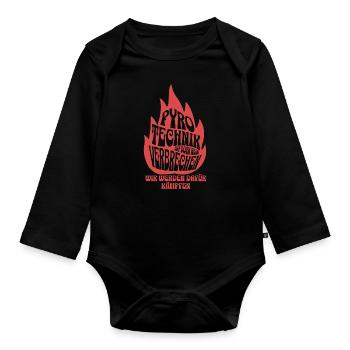 Pyrotechnics are not a crime - Meme Spruch - Organic Longsleeve Baby Bodysuit - black - Front