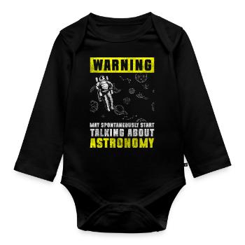 Astronome de l’espace de l’univers - Body Bébé bio manches longues - noir - Devant