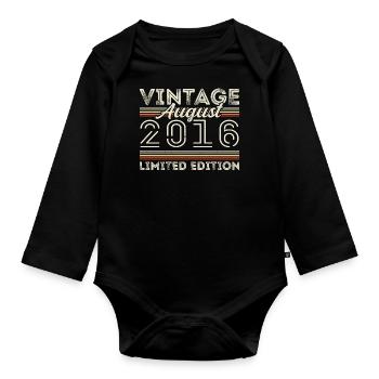 Août 2016 Légende depuis Août 2016 Millésime 2016 - Body Bébé bio manches longues - noir - Devant