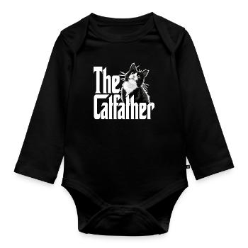 Cat Father The Catfather Crazy Cat Dad Dad - Organic Longsleeve Baby Bodysuit - black - Front