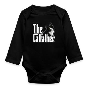 Cat Father The Catfather Crazy Cat Dad Dad - Organic Longsleeve Baby Bodysuit - black - Front