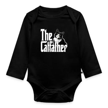 Cat Father The Catfather Crazy Cat Dad Dad - Organic Longsleeve Baby Bodysuit - black - Front