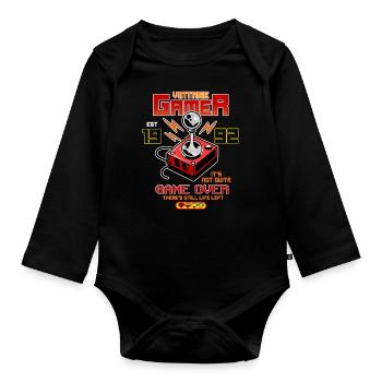 Vintage Gamer depuis 1992 Drôle d’anniversaire Gaming - Body Bébé bio manches longues - noir - Devant