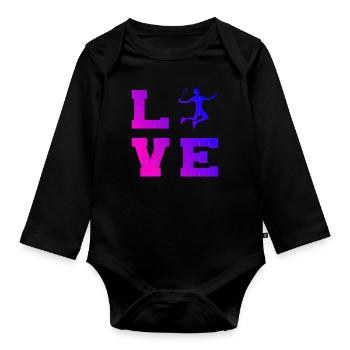 Men's Badminton Badminton Badminton Players - Organic Longsleeve Baby Bodysuit - black - Front
