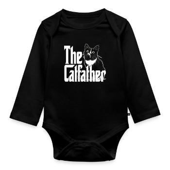 Cat Father The Catfather Crazy Cat Dad Dad - Organic Longsleeve Baby Bodysuit - black - Front