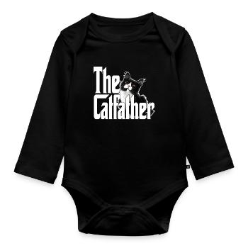 Cat Father The Catfather Crazy Cat Dad Dad - Organic Longsleeve Baby Bodysuit - black - Front