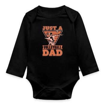 Joueur de volley-ball Juste un papa de volley-ball - Body Bébé bio manches longues - noir - Devant