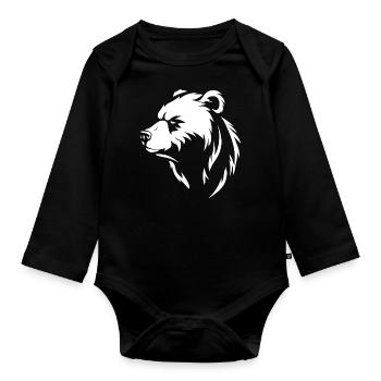 Bär - Baby Bio-Langarm-Body - Schwarz - Vorne