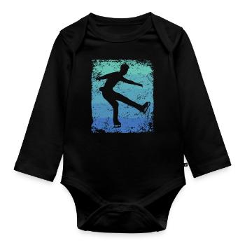 Figure Skating Figure Skating Ice Skating - Organic Longsleeve Baby Bodysuit - black - Front