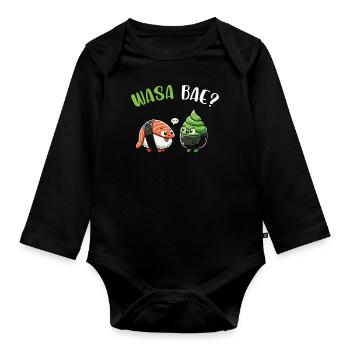 Sushi Essen Japan Nigiri Geschenk - Baby Bio-Langarm-Body - Schwarz - Vorne
