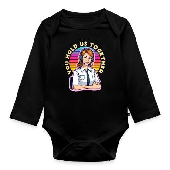 Receptionist You Hold Us Together Office Worker - Organic Longsleeve Baby Bodysuit - black - Front