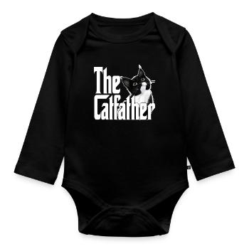 Cat Father The Catfather Crazy Cat Dad Dad - Organic Longsleeve Baby Bodysuit - black - Front