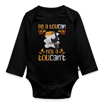 Vogel Tier Schnabel - Baby Bio-Langarm-Body - Schwarz - Vorne