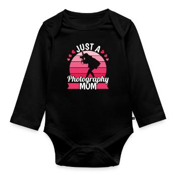 Photographer Photography Camera - Organic Longsleeve Baby Bodysuit - black - Front