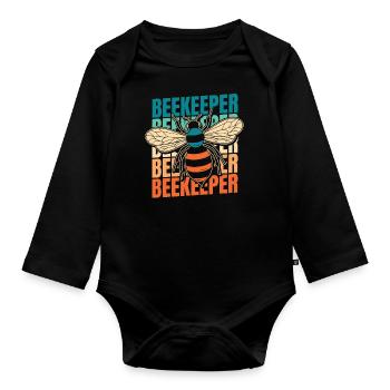 Beekeepers Beekeepers - Organic Longsleeve Baby Bodysuit - black - Front