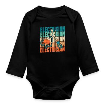 Électricien Électronicien Technicien en Electronique - Body Bébé bio manches longues - noir - Devant