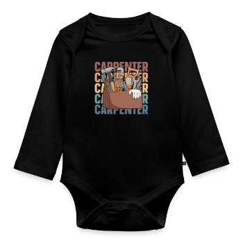Carpenter, Carpenter, Carpenter - Organic Longsleeve Baby Bodysuit - black - Front