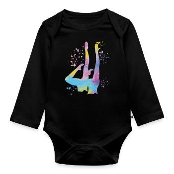 Artistic Swim Team Synchronschwimmen - Baby Bio-Langarm-Body - Schwarz - Vorne