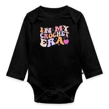 In My Crochet Era Funny Crocheting Funny Crocheter - Body Bébé bio manches longues - noir - Devant