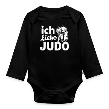 Ich Liebe Judo Kampfsport Fan Geschenkidee - Baby Bio-Langarm-Body - Schwarz - Vorne