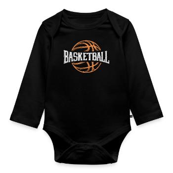 Basketballspieler Slam Dunk Fanartikel Geschenk - Baby Bio-Langarm-Body - Schwarz - Vorne