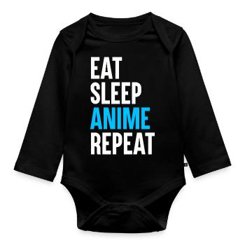 Anime Cosplay Kawaii Japan Anime - Organic Longsleeve Baby Bodysuit - black - Front