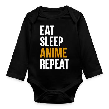 Anime Cosplay Kawaii Japan Anime - Organic Longsleeve Baby Bodysuit - black - Front