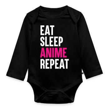 Anime Cosplay Kawaii Japan Anime - Organic Longsleeve Baby Bodysuit - black - Front