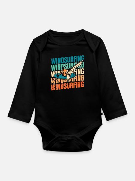 Windsurfen Windsurfer - Baby Bio-Langarm-Body - Schwarz