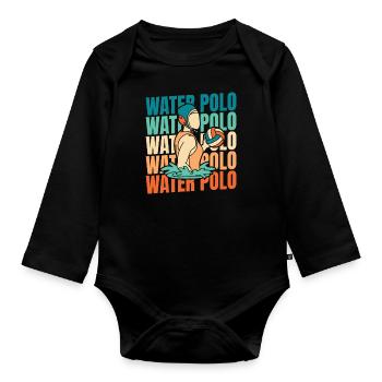 Water-polo water-polo - Body Bébé bio manches longues - noir - Devant