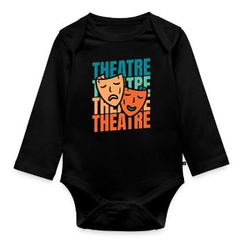 Theater Schauspieler - Baby Bio-Langarm-Body - Schwarz - Vorne