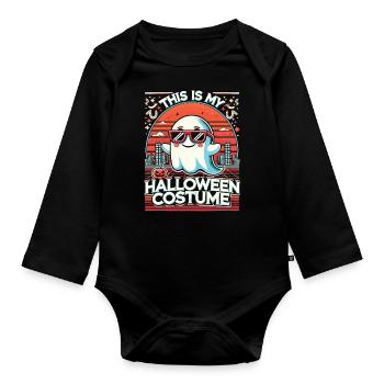 Spooky Retro Future Halloween T-Shirt - Organic Longsleeve Baby Bodysuit - black - Front