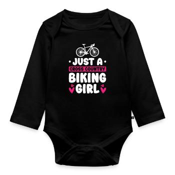 Cross Country Mountain Bike Mtb - Organic Longsleeve Baby Bodysuit - black - Front