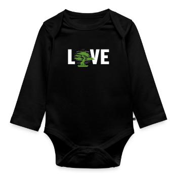 Bonsaï Love Bonsaï d’intérieur Bonsaï Pots Penjing - Body Bébé bio manches longues - noir - Devant