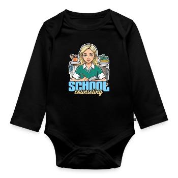 School Counselor School Counseling Psychologist - Organic Longsleeve Baby Bodysuit - black - Front