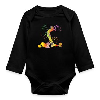 Artistic Swim Team Synchronschwimmen - Baby Bio-Langarm-Body - Schwarz - Vorne