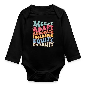 Journée de sensibilisation à l’autisme Cadeau autiste - Body Bébé bio manches longues - noir - Devant