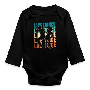 Danse en ligne - Body Bébé bio manches longues - noir - Devant