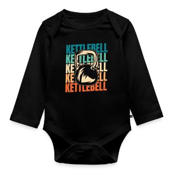 Kettlebell - Organic Longsleeve Baby Bodysuit - black - Front