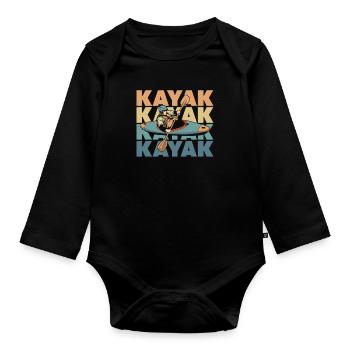 Kajaker - Baby Bio-Langarm-Body - Schwarz - Vorne