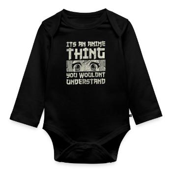 Déguisement Anime Gamer Mignon - Body Bébé bio manches longues - noir - Devant