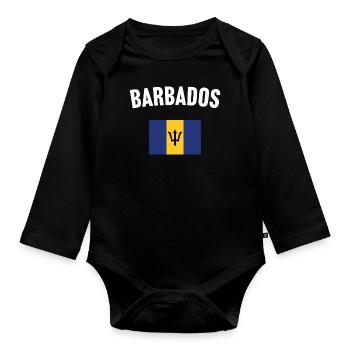 Drapeau de la Barbade - Body Bébé bio manches longues - noir - Devant