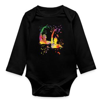 Artistic Swim Team Synchronschwimmen - Baby Bio-Langarm-Body - Schwarz - Vorne